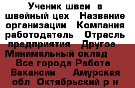 Ученик швеи. в швейный цех › Название организации ­ Компания-работодатель › Отрасль предприятия ­ Другое › Минимальный оклад ­ 1 - Все города Работа » Вакансии   . Амурская обл.,Октябрьский р-н